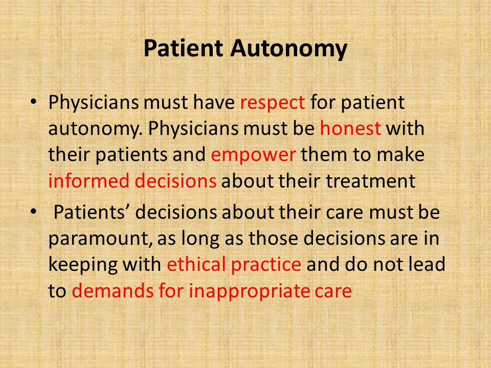 patient autonomy