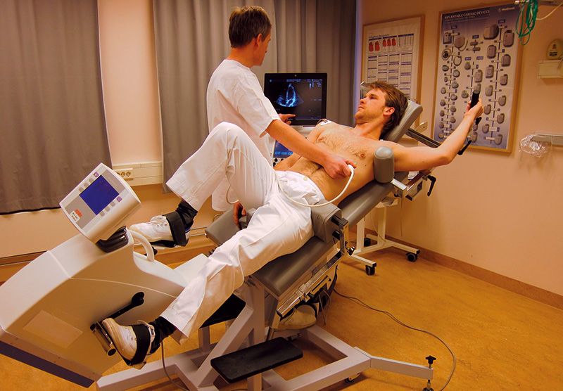 stress echo with semi-supine bicycle